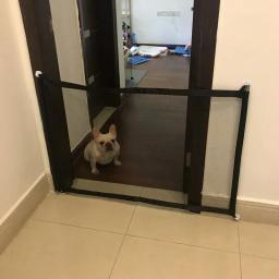 Cercas de barreira para cães de estimação, com 4 peças de gancho, rede isolada para animais de estimação, portão de escadas, novo cercadinho dobrável de malha respirável para cerca de segurança de cães - Image 2