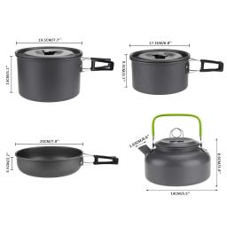 Outdoor Camping cozinhar Set, pote antiaderente, DS500, DS508, 3-5 pessoa panelas - Image 5