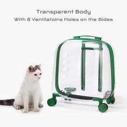 Caixa transparente portátil da caixa do trole do animal de estimação de elfwalk com roda silenciosa para gatos e cães - Image 4