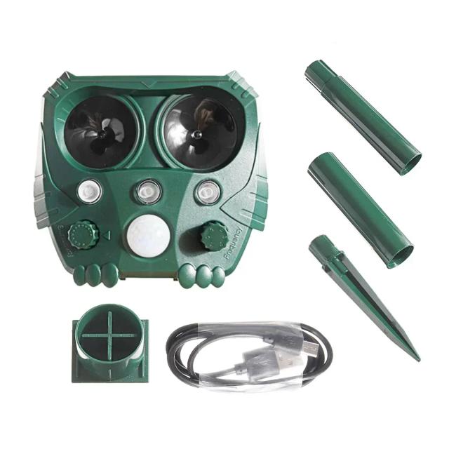 Repelente Ultrassônico em Forma de Coruja: Solução Solar Estroboscópica para Afugentar Pássaros e Animais Selvagens em Jardins à Prova d'Água