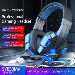 Auscultadores estéreo com cancelamento de ruído, Over Ear, Fones de ouvido com iluminação LED legal, Jogos de celular, Computador - Image 1