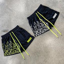 Calça de praia com estampa solta masculina, calção de camada única, malha, secagem rápida, fitness, verão, lazer, férias, europeu, americano - Image 4