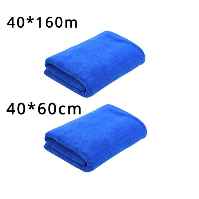 Toalha de Microfibra Extra Grande para Limpeza e Secagem Rápida, 160x60cm e 40x60cm, Super Absorvente para Lavagem de Carros