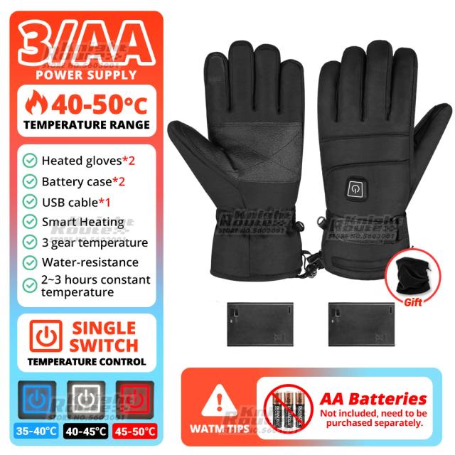 Luvas aquecidas USB touchscreen impermeáveis para inverno, snowboard, camping e atividades ao ar livre para homens e mulheres