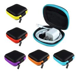 Mini saco de armazenamento portátil com zíper Caixa de fones de ouvido Estojos de fone de ouvido EVA Square Earbuds Headset Carry Pouch Bags - Image 1