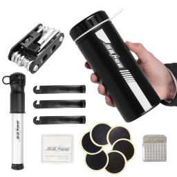 Kits de ferramentas de reparo de bicicleta conjunto de reparo de bicicleta com mini bomba 14 em 1 kit de ferramentas multifuncionais 750ml caixa de garrafa de armazenamento de ferramentas de bicicleta - Image 2