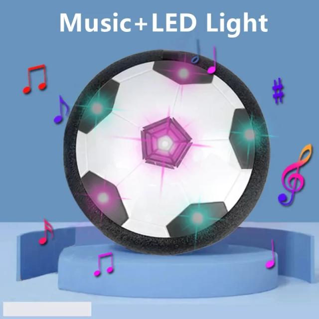 Hover Bola de Futebol Elétrica Flutuante com LED e Música para Crianças - Brinquedo Esportivo Indoor/Outdoor