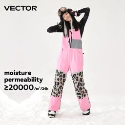 Vector grosso das mulheres dos homens calças de esqui macacão reto macacão babador de esqui à prova dwindproof água inverno quente à prova vento esportes ao ar livre snowboard - Image 5