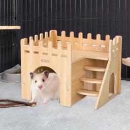 Casa Dupla Camada para Animais Pequenos, Casa do Hamster Anão, Casa do Hamster - Image 3