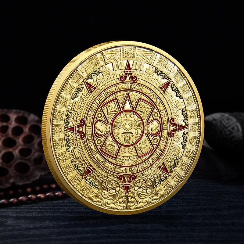 Moedas de ouro Colecionáveis, Lembrança Coin, México Mayan Aztec Calendar Arte, Profecia Cultura - Image 5