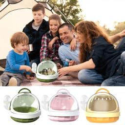 Maleta portátil de hamster, Transportadora de viagem com garrafa de água destacável, Bolsa panorâmica para viagem, Porco-da-Guiné - Image 1