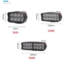 Luz frontal LED para E-bike, lâmpada triciclo super brilhante, bicicleta elétrica, farol da motocicleta, acessórios de bicicleta, 12V-80V, 8 LED, 12 LED, 16 LED, 1PC - Image 3