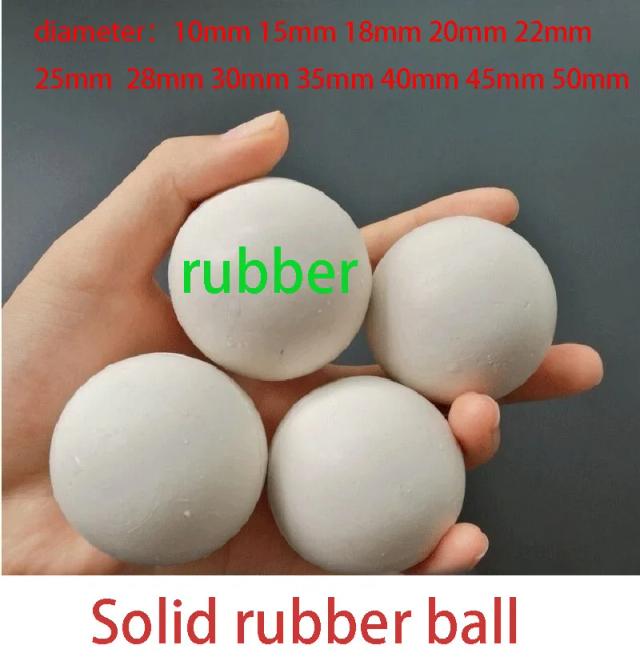 Bola de Borracha Sólida Branca em Vários Diâmetros: 10mm a 50mm, Ideal para Projetos DIY