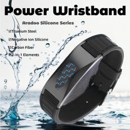 ARADOO Pulseira Esportiva Magnética para Homens e Mulheres, Pulseira De Silicone De Fibra De Carbono, Pulseira De Equilíbrio, 7 em 1 - Image 1