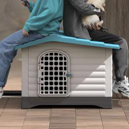 Fechado plástico filhote de cachorro canis lavável gatinho villa à prova de chuva protetor solar grande casa cães ao ar livre pátio gaiola do cão pet quarto suprimentos - Image 5