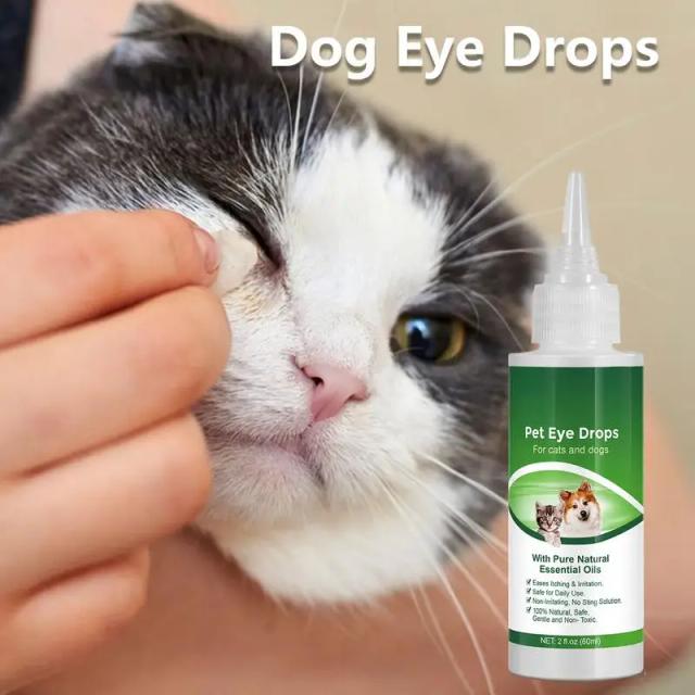 Colírio Pet Wash Drops para Cães e Gatos - Removedor de Lágrimas Seguro em Frasco de 60ml