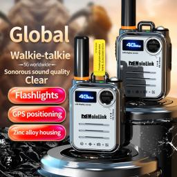 2 peças 4g globel walkie talkie 5000km de longo alcance walkie talkie o corpo de metal é resistente e durável - Image 2