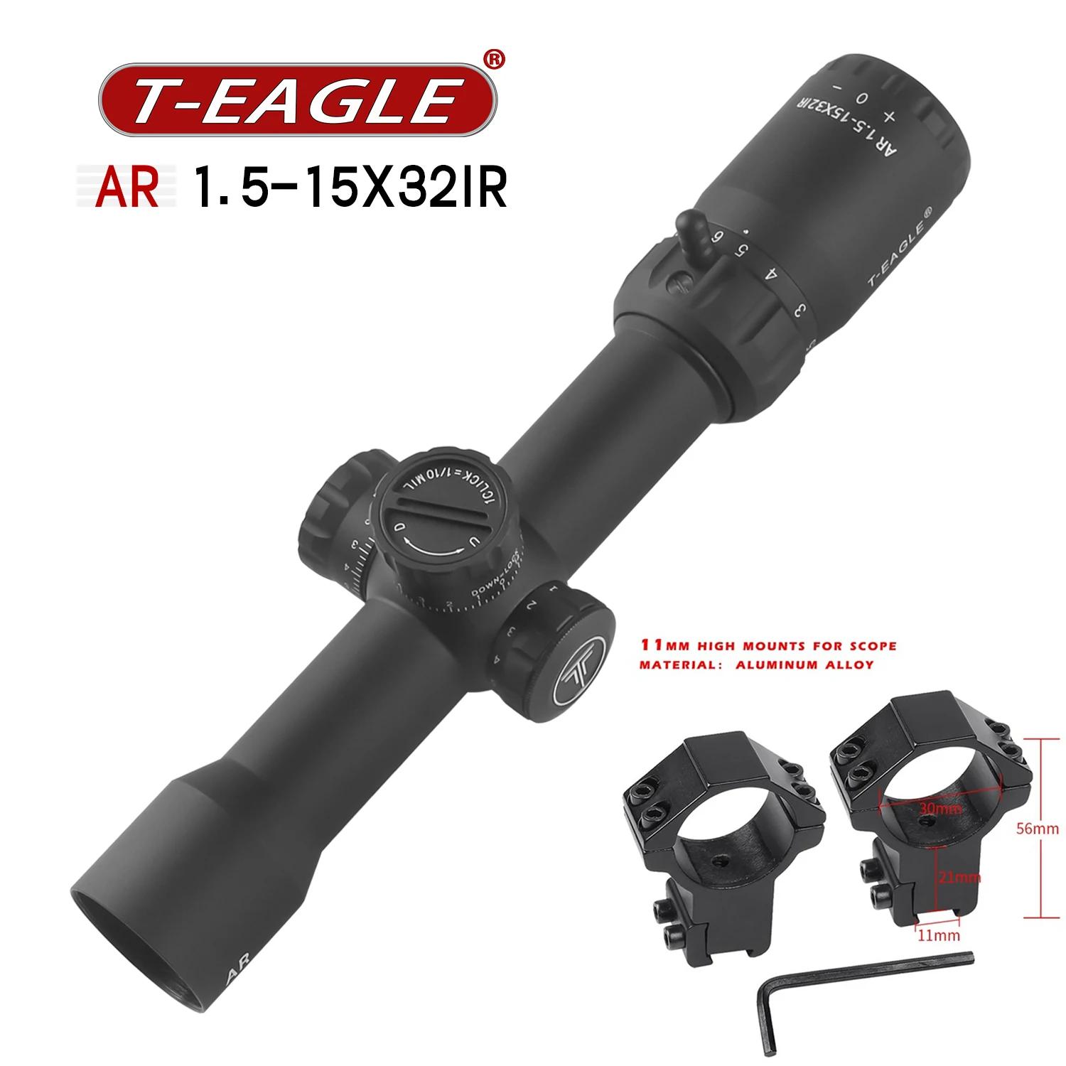 T-EAGLE Óptica AR 1.5-15x32 SFIR Tactical Riflescopes Caça Airsoft Rifle Escopo Spotting Colimador Air Gun Aim PCP Visão luneta t eagle - Image 1