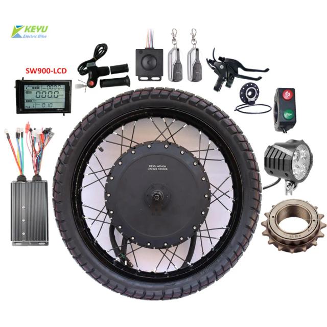 Conversão de Bicicleta Elétrica: Kit de Motor de Roda 3000W a 5000W para E-Bikes 60V e 72V, 19""