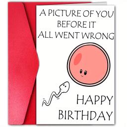 1 unidade de cartão de aniversário engraçado com desejos de aniversário hilarientos e ridículos. Presente perfeito para família, amigos, colegas, melhores. - Image 1