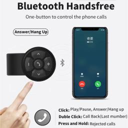 Fone de ouvido Bluetooth sem fio com botão remoto, capacete, motocicleta, bicicleta, guidão, controlador de mídia, controle do volante do carro, 5,3 - Image 3