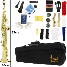 Slade-saxofone soprano dourado, ajuste Bb, latão, instrumento musical de sopro, saxofone acessórios - Image 1