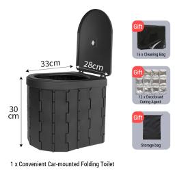 Banheiro portátil para acampar, Conveniente montado no carro, Banheiro dobrável para viagens, Potty portátil ao ar livre, à prova de odor e antiderrapante - Image 3