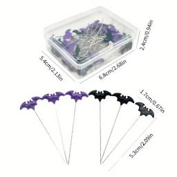 Patchwork Pins para Costura, Ferramentas De Costura, Acessórios Bordados, Halloween Bat, Agulha De Costura, DIY, 50 PCs, 100PCs - Image 3