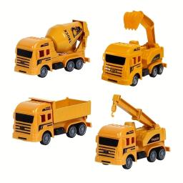 Veículos de engenharia brinquedos plástico construção escavadeira trator despejo caminhão de bombeiros bulldozer modelos crianças meninos mini presentes - Image 4