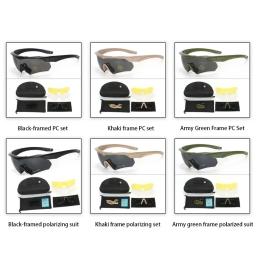 Óculos táticos polarizados para escalada e tiro, Windproof, Dustproof, seguro, óculos de proteção, esporte ao ar livre, CS, Airsoft, 3 Lens - Image 6