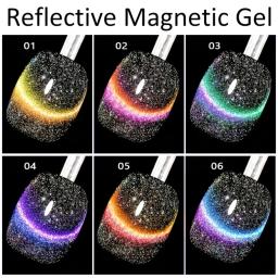 Gel Reflexivo Magnético Esmalte, Gel para Olhos Sparkly Cat, Manicure Shining Rainbow, Gel de Desenho, 9D, Roxo, Rosa, 7,3 ml - Image 3