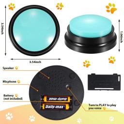 Engraçado cão Recordable Pet Brinquedos, Viagem Falando Pet Starters, Falando Botões, Portátil Bonito Pet Supplies, Comunicação - Image 5