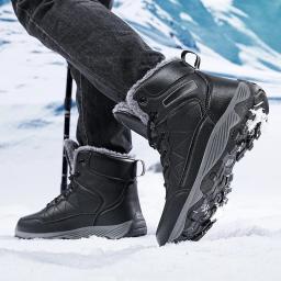 Botas de caminhada ao ar livre para homens, botas de neve, sapatos de escalada, sapatos casuais, alta qualidade, transporte rápido, inverno, tamanho 48 - Image 6