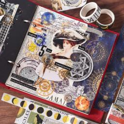 18 pces e fita de papel vintage ins vento material diy adesivo manual da arte suprimentos washi conjunto artesanato scrapbooking escola - Image 4