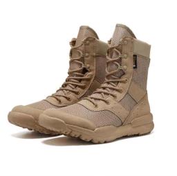 Sapatos de escalada ao ar livre para homens e mulheres, botas de treinamento tático do exército, malha respirável, caminhada, botas do deserto, ultraleves, verão, tamanho 35, 48 - Image 1