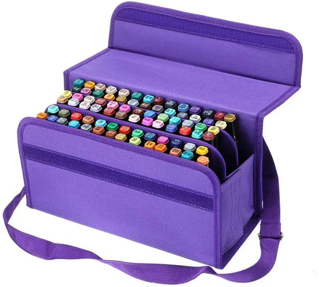 Bolsa de Transporte para Marcadores Permanentes: Suporte para Marcadores de Álcool e Art Sketch com 80, 120 e 171 Slots