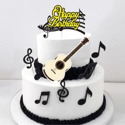 Notas Musicais Criativas Cake Topper, Instrumentos de Música, Festival Cupcake Toppers, Casamento e Festa de Aniversário Decoração do Bolo, 8PCs - Image 2