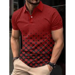 Camisa polo masculina de verão, ilusão óptica de golfe, impressão 3d, rua, manga curta, roupas de designer, camisas respiráveis - Image 1