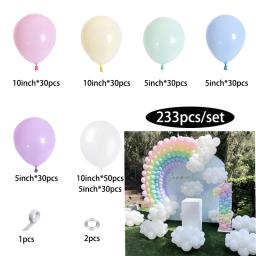 Arco-íris balão Garland Arch Kit, macaron, balões de látex colorido, tema do unicórnio, aniversário, festa de casamento, decoração do chuveiro do bebê, 233pcs - Image 2