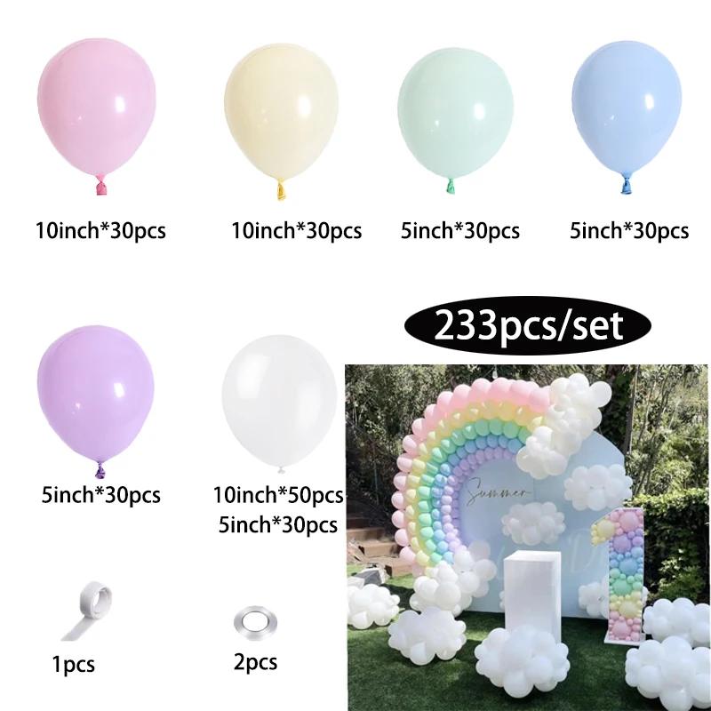 Arco-íris balão Garland Arch Kit, macaron, balões de látex colorido, tema do unicórnio, aniversário, festa de casamento, decoração do chuveiro do bebê, 233pcs - Image 1