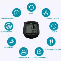 Sunding-Computador De Bicicleta À Prova D' Água Com Display Digital LCD, MTB Bicicleta Odômetro, Velocímetro, Ciclismo Com Fio Cronômetro Acessórios - Image 4