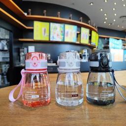 Garrafa de água plástica com canudos, Mini Big Belly Cup, Garrafa de água esportiva, Portátil Leakproof, Presente da menina do estudante, 400ml - Image 2