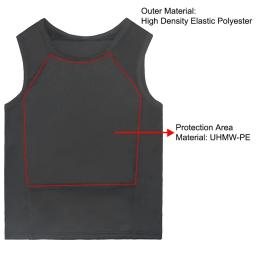 Ultra-confortável colete à prova de balas, roupas leves, Oculto dentro desgaste, Soft Anti-bala camiseta, Roupa escondida, Nível IIIA - Image 2