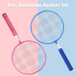 Conjunto de raquetes de badminton para crianças ao ar livre com aperto macio, raquete grande e leve para crianças de 2 jogadores - Image 2
