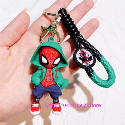 Novo estilo q aranha herói chaveiro dos desenhos animados super heróis deadpool bonito boneca chaveiro ornamento pingente crianças brinquedos presentes - Image 6