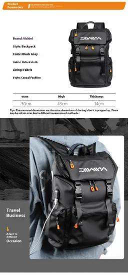 Mochila de pesca de lazer masculina para montanhismo, mochila de viagem ao ar livre grande capacidade, nova - Image 5