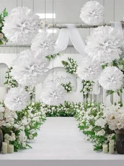 Pom Pom Pom Decorações Penduradas para Festas De Aniversário, Festa De Casamento, Decorações De Graduação, 9 Papel - Image 2