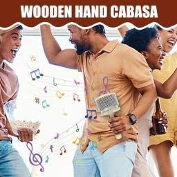 De madeira Cabasa percussão mão Shaker, instrumentos musicais, grânulos de aço inoxidável - Image 3