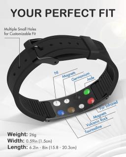 ARADOO Pulseira Esportiva Magnética para Homens e Mulheres, Pulseira De Silicone De Fibra De Carbono, Pulseira De Equilíbrio, 7 em 1 - Image 4