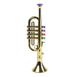 Brinquedo trompete para crianças segurança testado bpa livre bela prata acabamento de ouro com cor chave vento e instrumentos musicais de bronze - Image 4